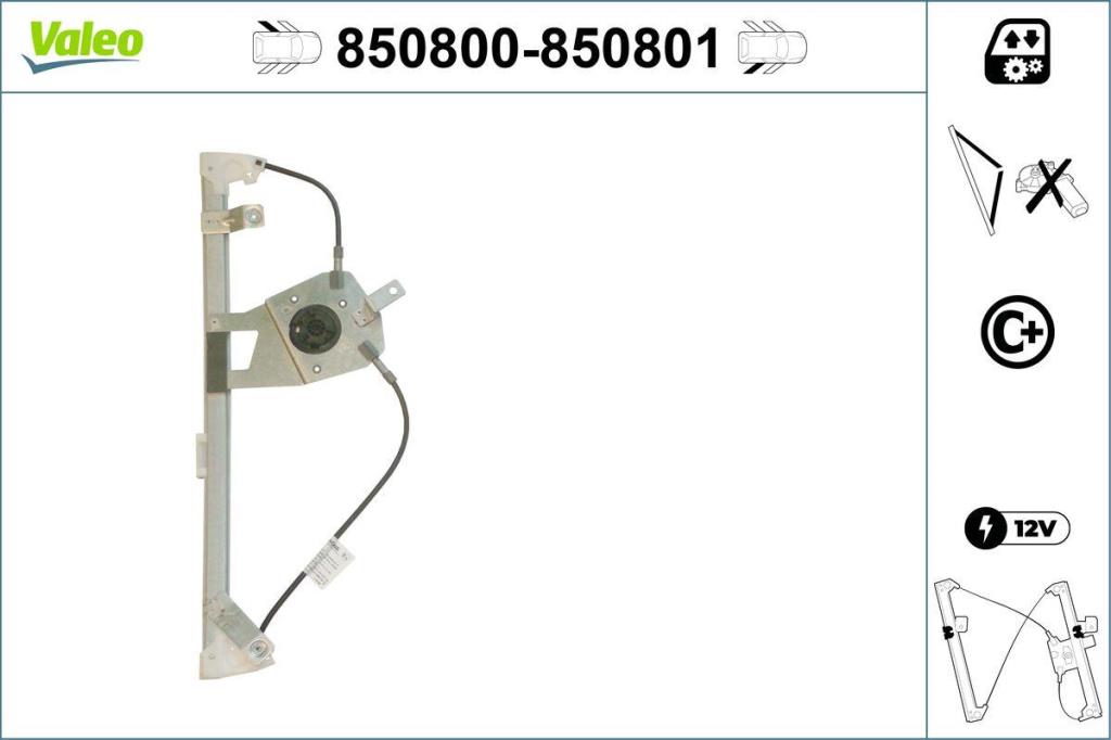 Mécanisme de lève-vitre (Mécanisme de lève-vitre) VALEO 850800